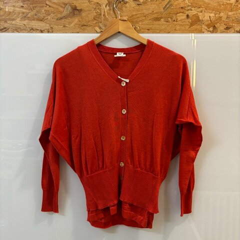 【美收精品】HERMES 橘色針織外套 4-132【隔月月中將轉賣至日本 上架期限30天】