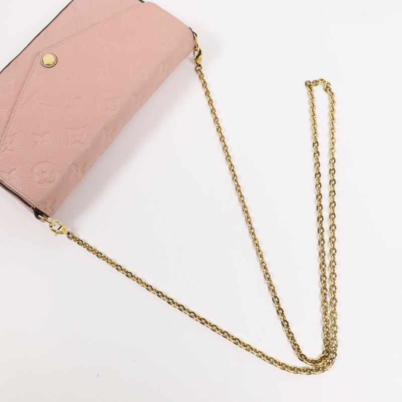 LOUIS VUITTON Epi Pochette Felissie銀扣鏈帶肩背袋-6