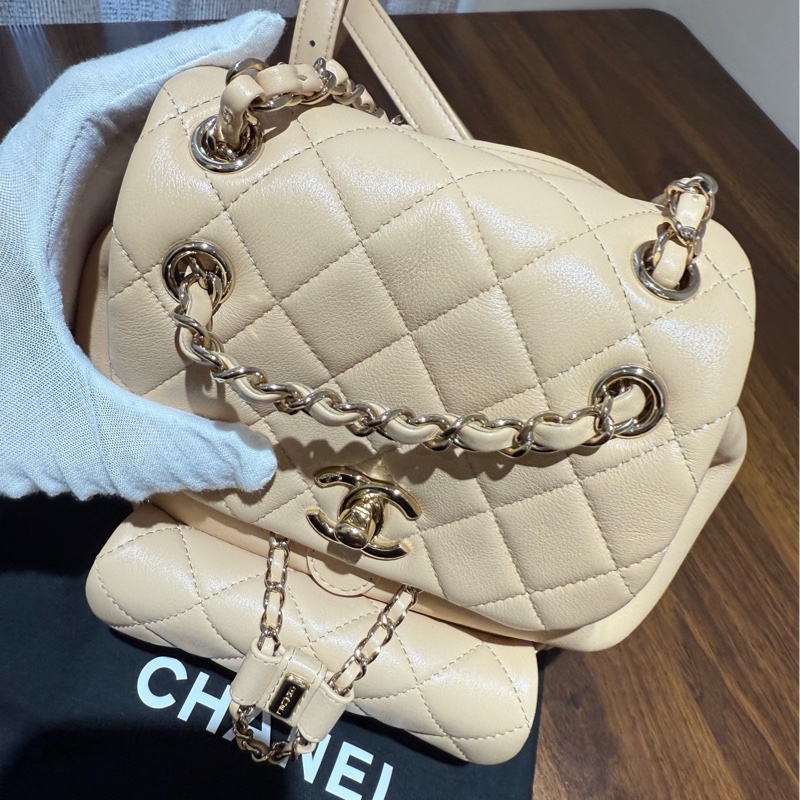 Chanel 奶茶色Duma双肩包小号 25年芯片-2