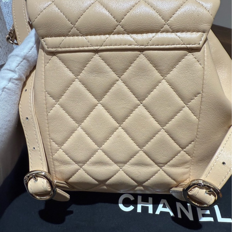 Chanel 奶茶色Duma双肩包小号 25年芯片-4
