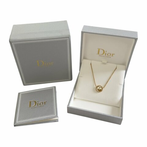DIOR Rose des Vents 限定愛心 18K金 鑽石 貝母 頸鏈