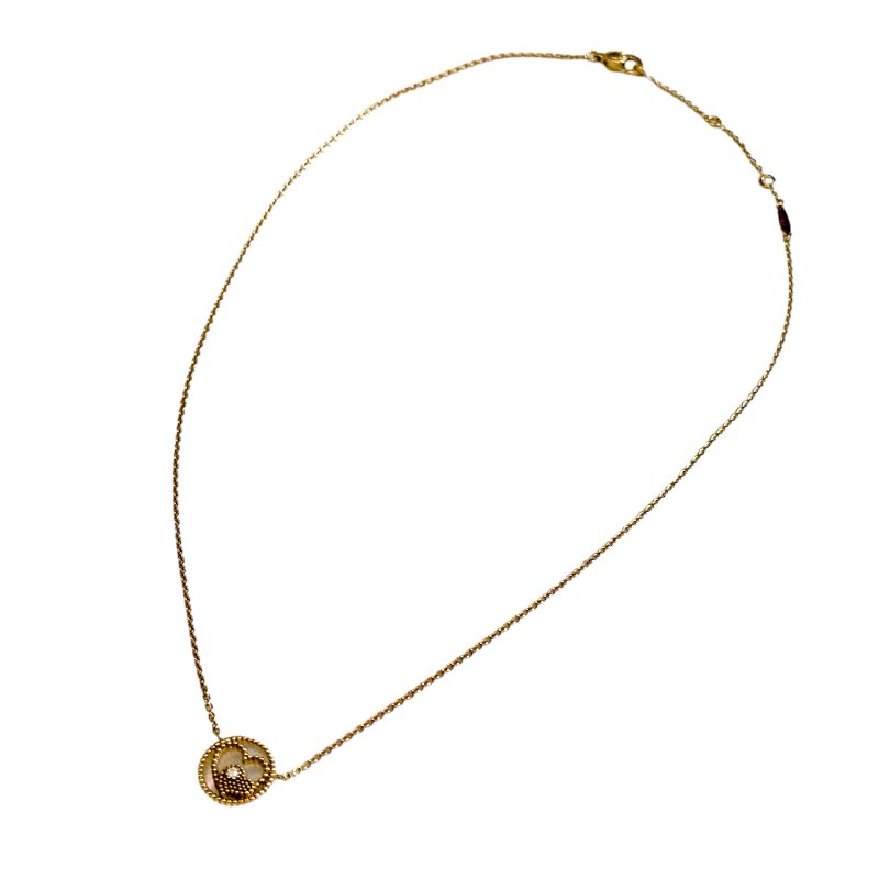 DIOR Rose des Vents 限定愛心 18K金 鑽石 貝母 頸鏈-5