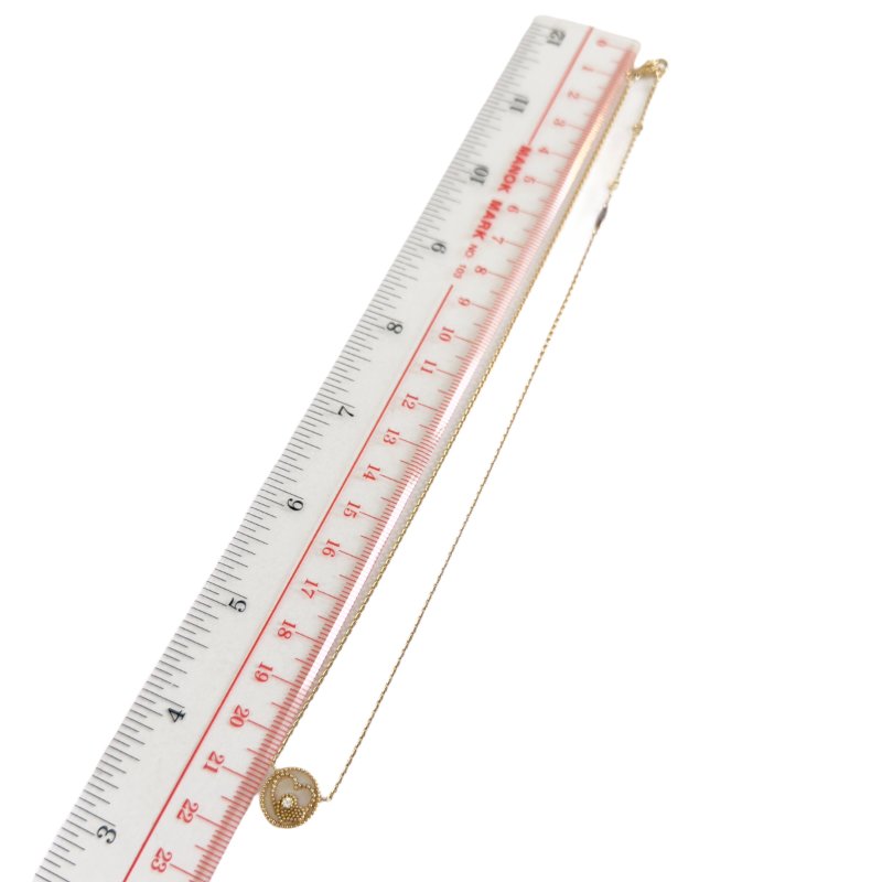 DIOR Rose des Vents 限定愛心 18K金 鑽石 貝母 頸鏈-13