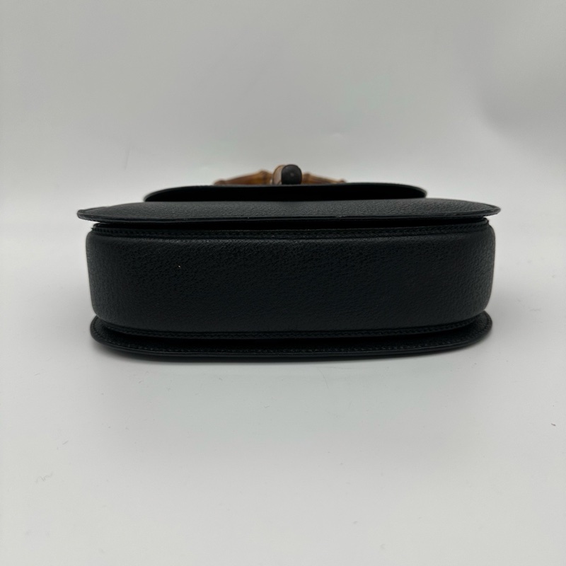 「JL精品代購」Gucci黑色牛皮竹節2way手提單肩包-6