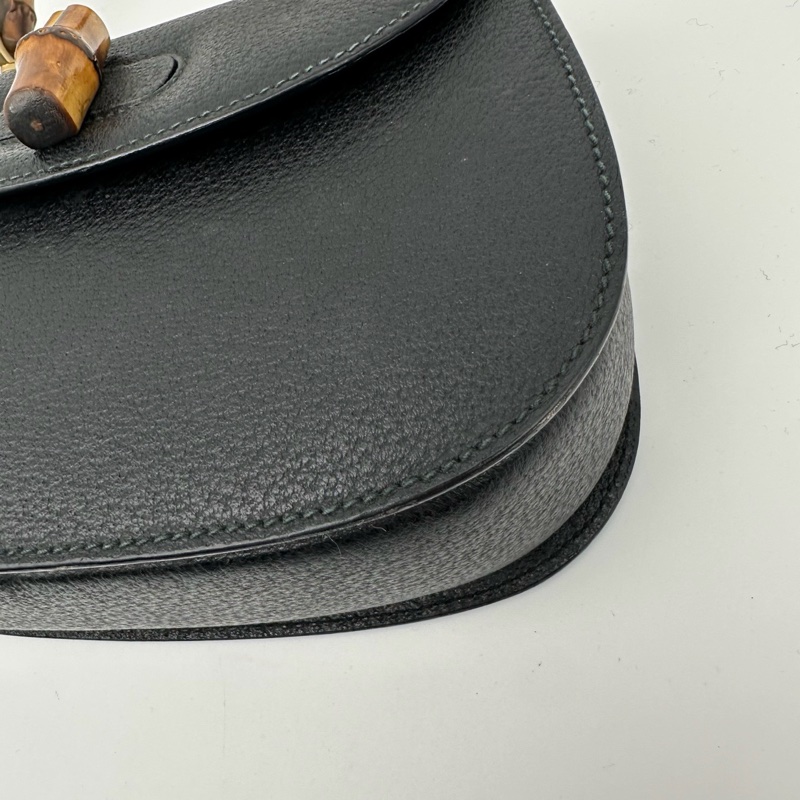 「JL精品代購」Gucci黑色牛皮竹節2way手提單肩包-8