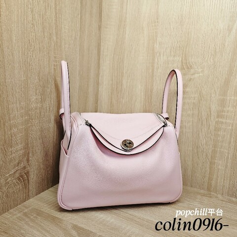 [實品超級美❣️] Hermes櫻花粉Swift皮銀釦Lindy26