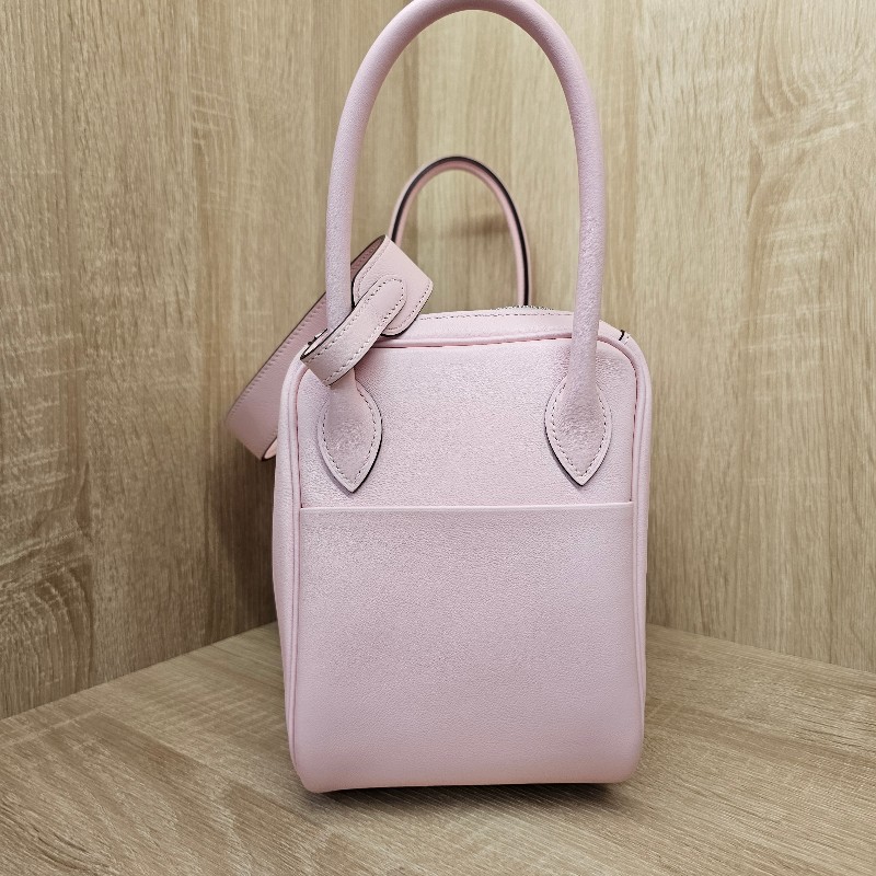 [實品超級美❣️] Hermes櫻花粉Swift皮銀釦Lindy26-3