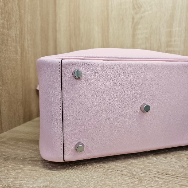 [實品超級美❣️] Hermes櫻花粉Swift皮銀釦Lindy26-4