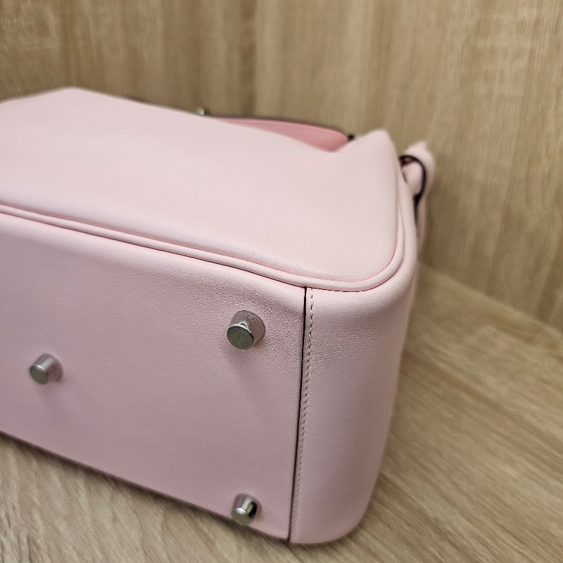 [實品超級美❣️] Hermes櫻花粉Swift皮銀釦Lindy26-5