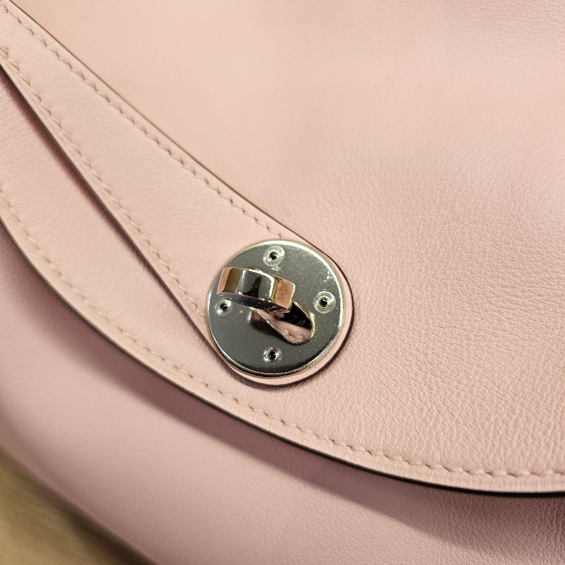 [實品超級美❣️] Hermes櫻花粉Swift皮銀釦Lindy26-9