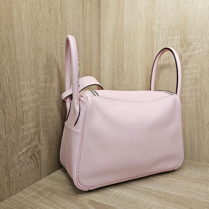 [實品超級美❣️] Hermes櫻花粉Swift皮銀釦Lindy26-22