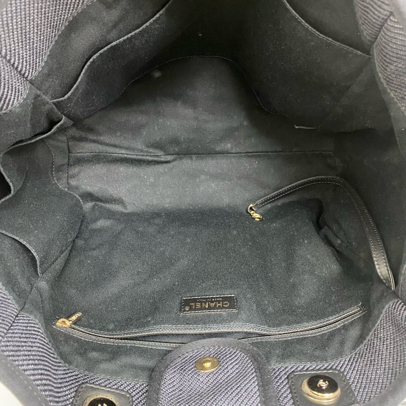 △ Chanel 香奈兒 Deauville Navy Canvas Raffia Gold Tone Metal Chain Tote Bag No.30 A66941 深藍色帆布 拉菲草金色金屬鏈條托特袋 No.30 A66941 -257018203-14