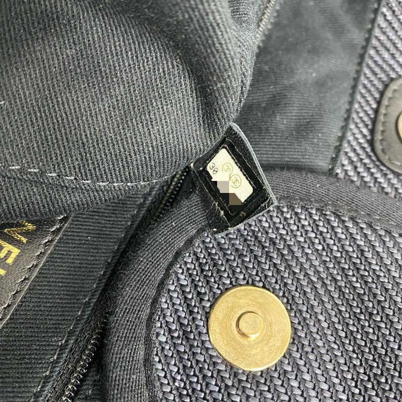 △ Chanel 香奈兒 Deauville Navy Canvas Raffia Gold Tone Metal Chain Tote Bag No.30 A66941 深藍色帆布 拉菲草金色金屬鏈條托特袋 No.30 A66941 -257018203-17