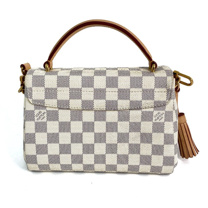 △ Louis Vuitton 路易威登 Beige Coated Canvas Damier Azur Croisette 2 Way Bag N51481 米色塗層帆布經典格紋兩用袋 - 257018393-2