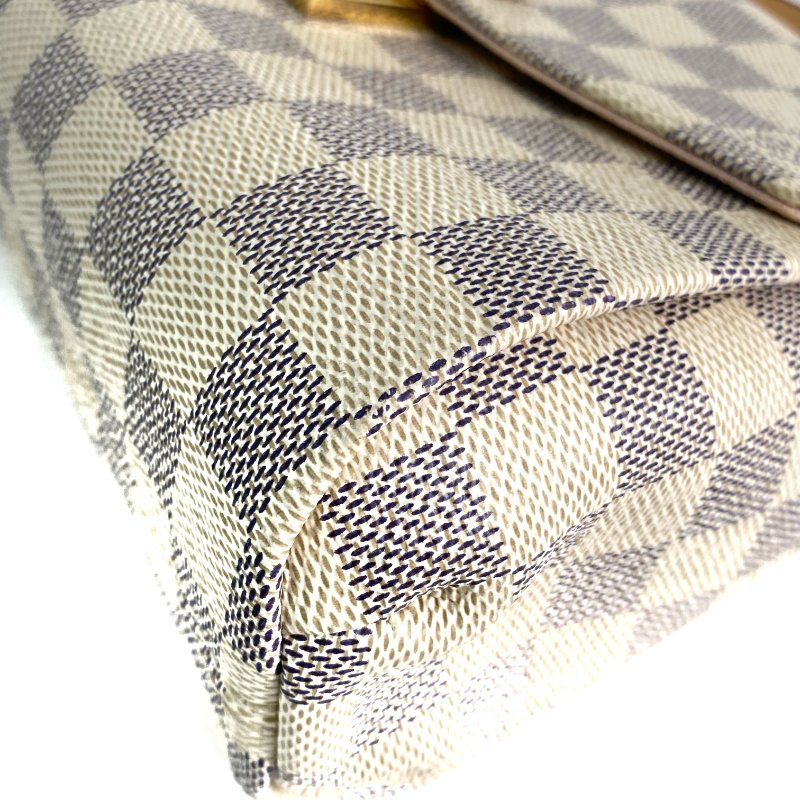△ Louis Vuitton 路易威登 Beige Coated Canvas Damier Azur Croisette 2 Way Bag N51481 米色塗層帆布經典格紋兩用袋 - 257018393-7
