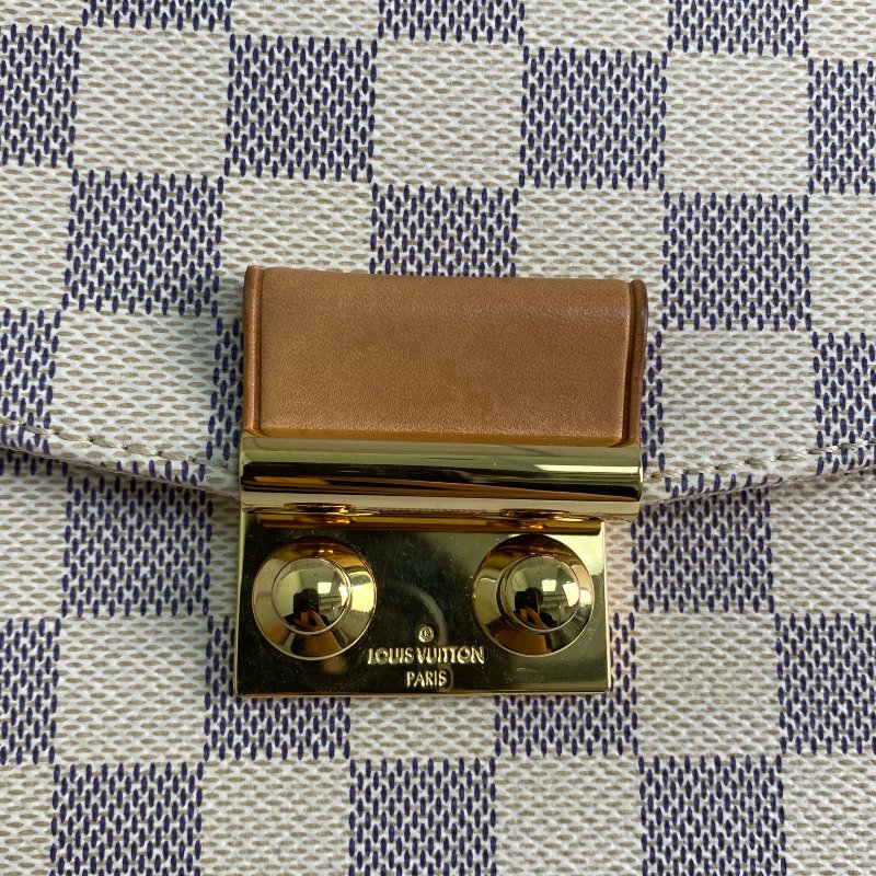 △ Louis Vuitton 路易威登 Beige Coated Canvas Damier Azur Croisette 2 Way Bag N51481 米色塗層帆布經典格紋兩用袋 - 257018393-13