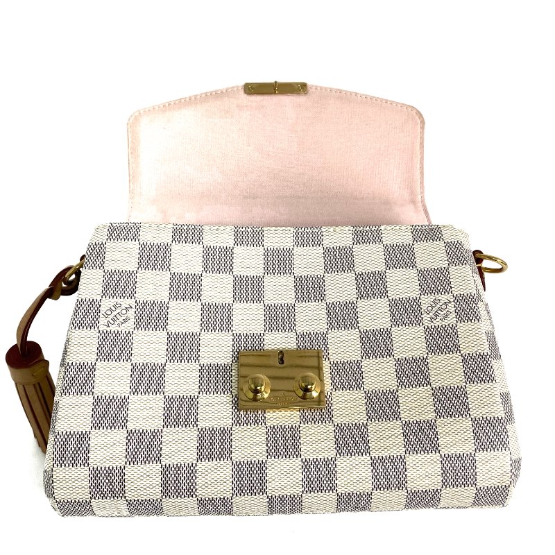△ Louis Vuitton 路易威登 Beige Coated Canvas Damier Azur Croisette 2 Way Bag N51481 米色塗層帆布經典格紋兩用袋 - 257018393-14