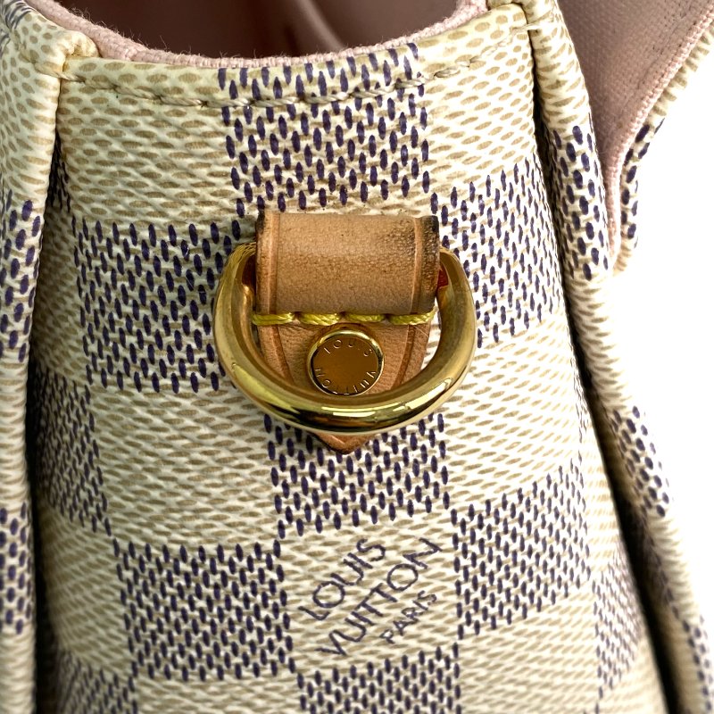 △ Louis Vuitton 路易威登 Beige Coated Canvas Damier Azur Croisette 2 Way Bag N51481 米色塗層帆布經典格紋兩用袋 - 257018393-22