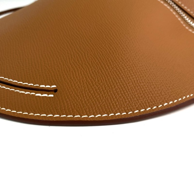 △ Hermes 愛馬仕 Gold Epsom Calfskin Palladium Plated Metal Petite Course Shoulder Bag Stamp B 金棕色壓紋小牛皮鍍鈀金屬肩背袋B刻 - 257018596-7