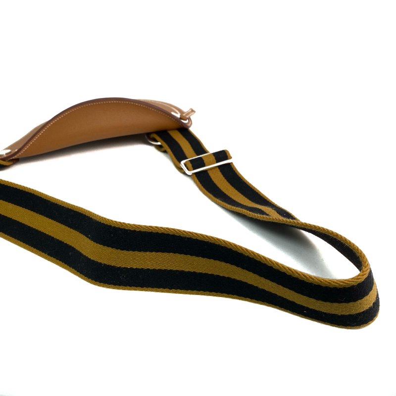 △ Hermes 愛馬仕 Gold Epsom Calfskin Palladium Plated Metal Petite Course Shoulder Bag Stamp B 金棕色壓紋小牛皮鍍鈀金屬肩背袋B刻 - 257018596-8