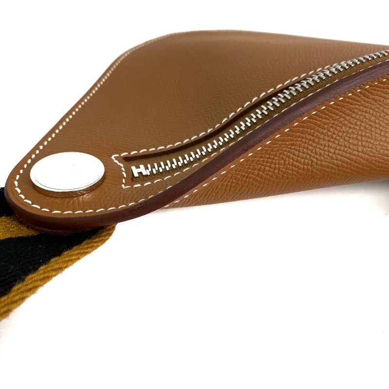 △ Hermes 愛馬仕 Gold Epsom Calfskin Palladium Plated Metal Petite Course Shoulder Bag Stamp B 金棕色壓紋小牛皮鍍鈀金屬肩背袋B刻 - 257018596-11