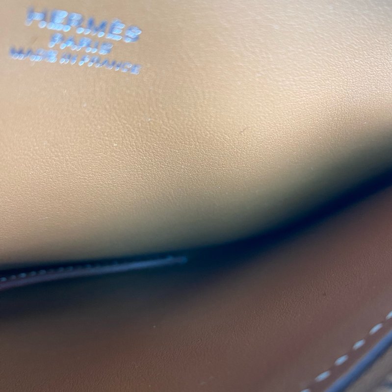 △ Hermes 愛馬仕 Gold Epsom Calfskin Palladium Plated Metal Petite Course Shoulder Bag Stamp B 金棕色壓紋小牛皮鍍鈀金屬肩背袋B刻 - 257018596-15