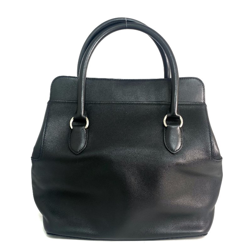 △ Hermes 愛馬仕 Black Swift Calfskin Palladium Plated Metal Tool Box 26 2 Way Bag Stamp [O] 黑色滑面小牛皮鍍鈀金屬兩用袋[O]刻 - 257018813-2