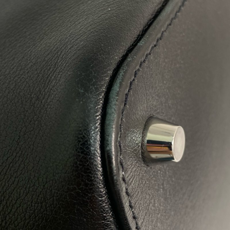 △ Hermes 愛馬仕 Black Swift Calfskin Palladium Plated Metal Tool Box 26 2 Way Bag Stamp [O] 黑色滑面小牛皮鍍鈀金屬兩用袋[O]刻 - 257018813-8