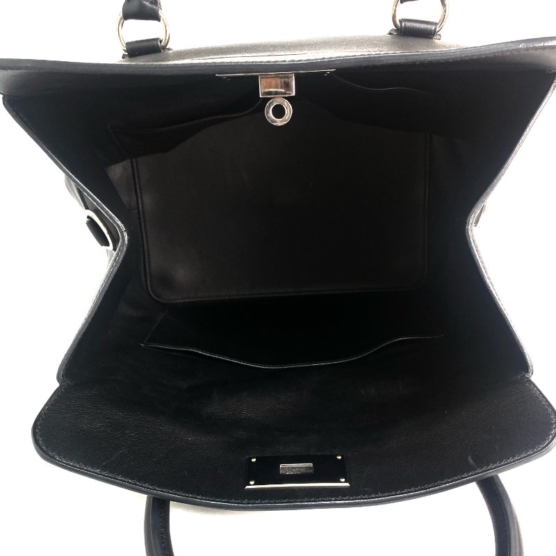 △ Hermes 愛馬仕 Black Swift Calfskin Palladium Plated Metal Tool Box 26 2 Way Bag Stamp [O] 黑色滑面小牛皮鍍鈀金屬兩用袋[O]刻 - 257018813-13