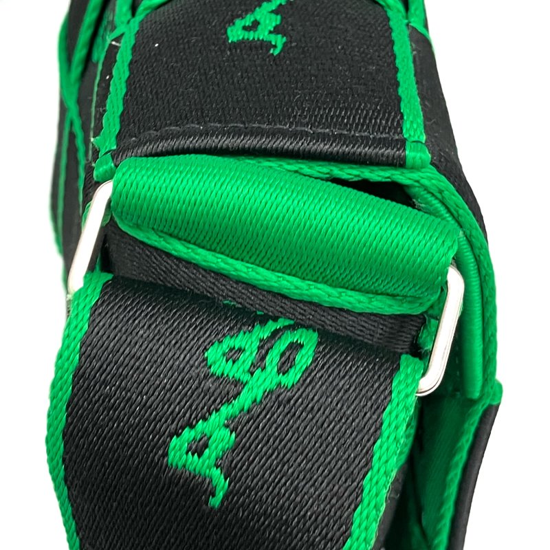 ☆Bottega Veneta寶緹嘉 Cassette Black Green Canvas Shoulder Bag 黑色綠色帆布肩背袋 - 257019039-6