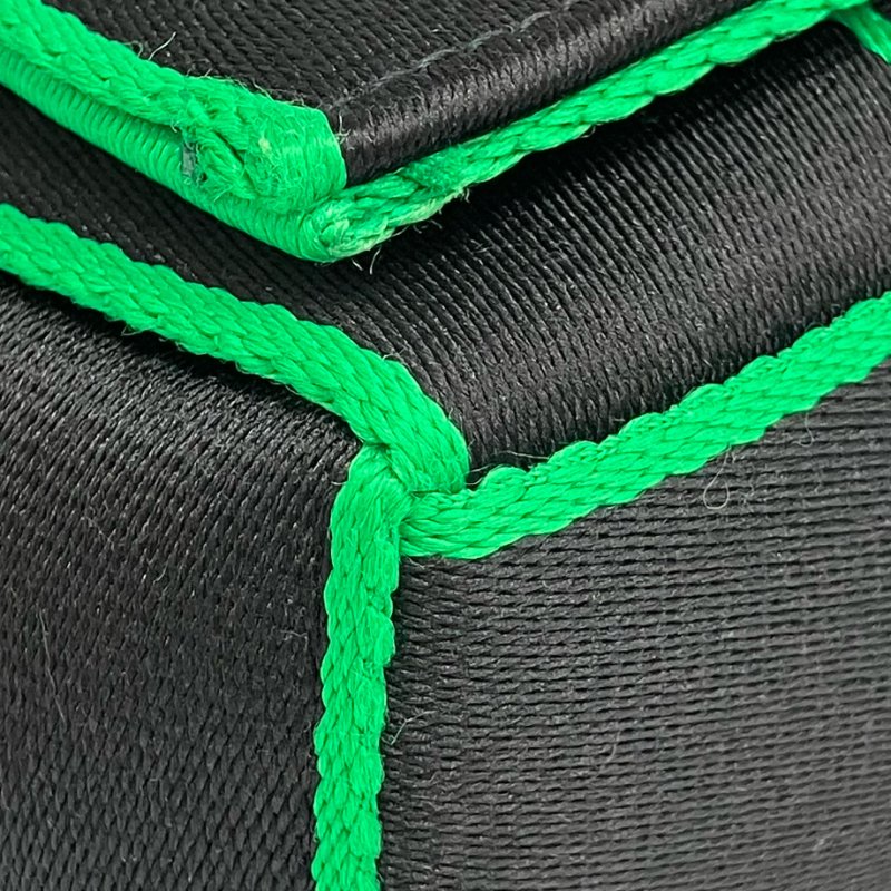 ☆Bottega Veneta寶緹嘉 Cassette Black Green Canvas Shoulder Bag 黑色綠色帆布肩背袋 - 257019039-10