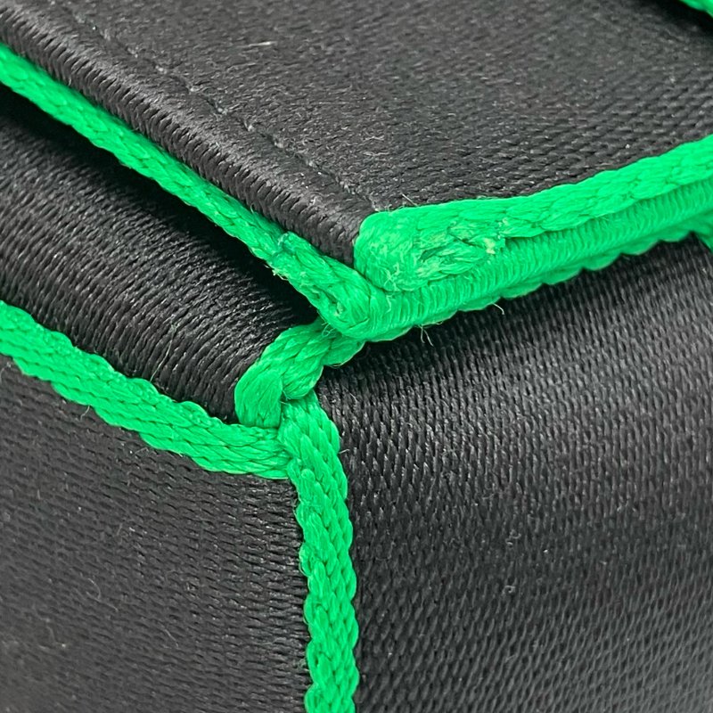 ☆Bottega Veneta寶緹嘉 Cassette Black Green Canvas Shoulder Bag 黑色綠色帆布肩背袋 - 257019039-11
