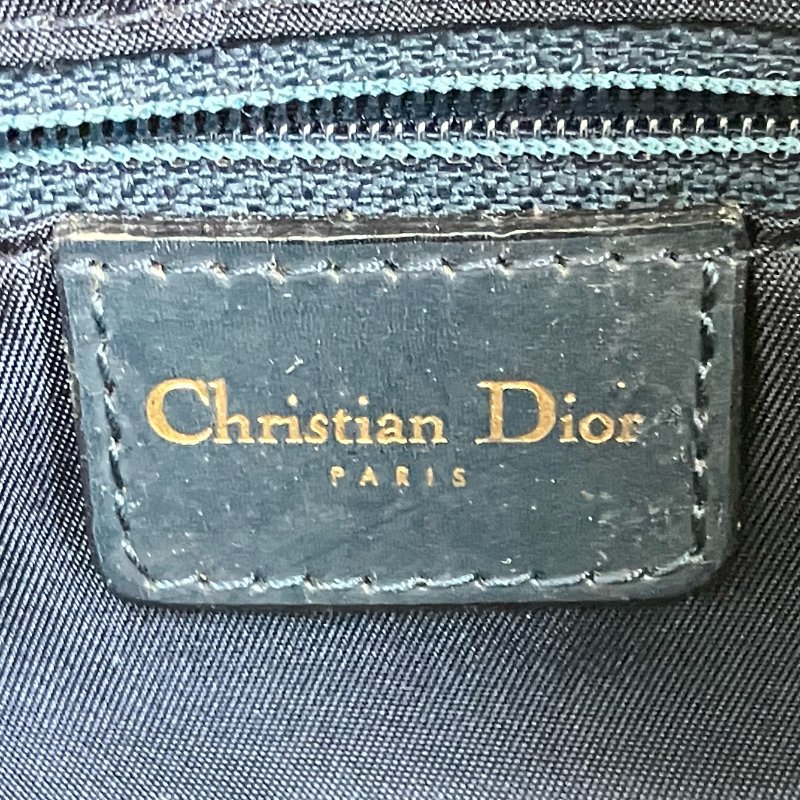 ☆ Christian Dior 迪奧 Navy And Beige Canvas Vintage Trotter Double Saddle Hand Bag 深藍色和淺褐色帆布手袋 - 257019148-19