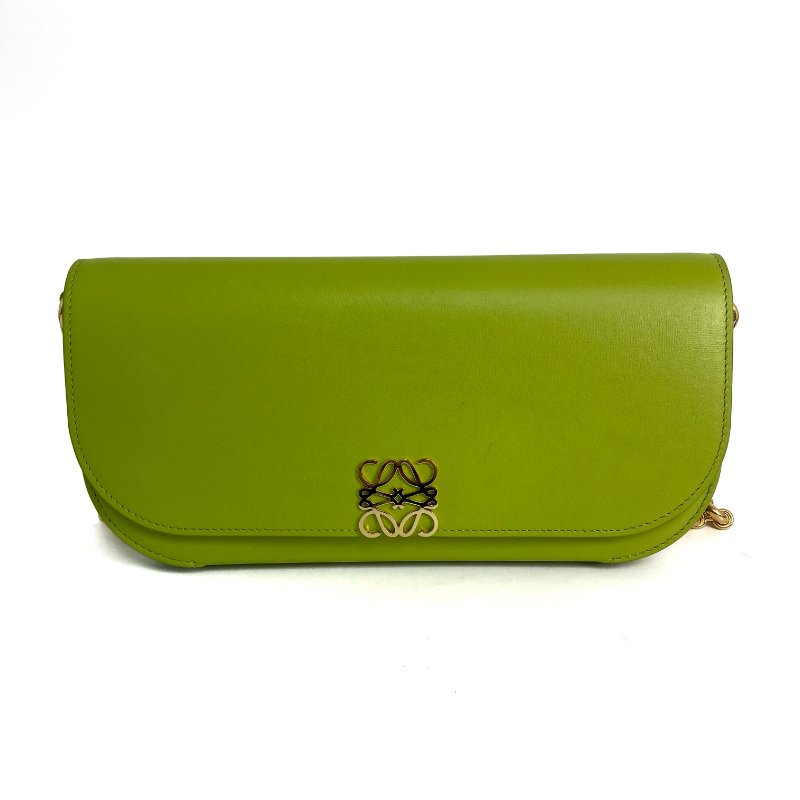 ☆ Loewe 羅意威 Green Lambskin Goya Chain Shoulder Bag 綠色小羊皮鏈條肩揹袋 - 257019151-1