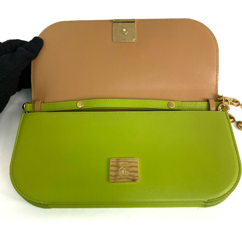 ☆ Loewe 羅意威 Green Lambskin Goya Chain Shoulder Bag 綠色小羊皮鏈條肩揹袋 - 257019151-15