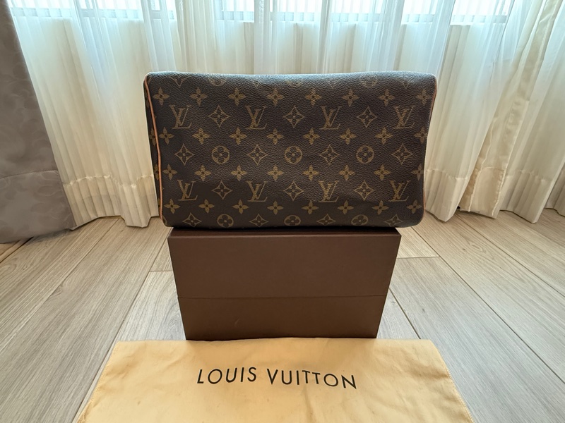 LV Speedy 30 原色金釦 手提包,極新附上原硬殼盒-2