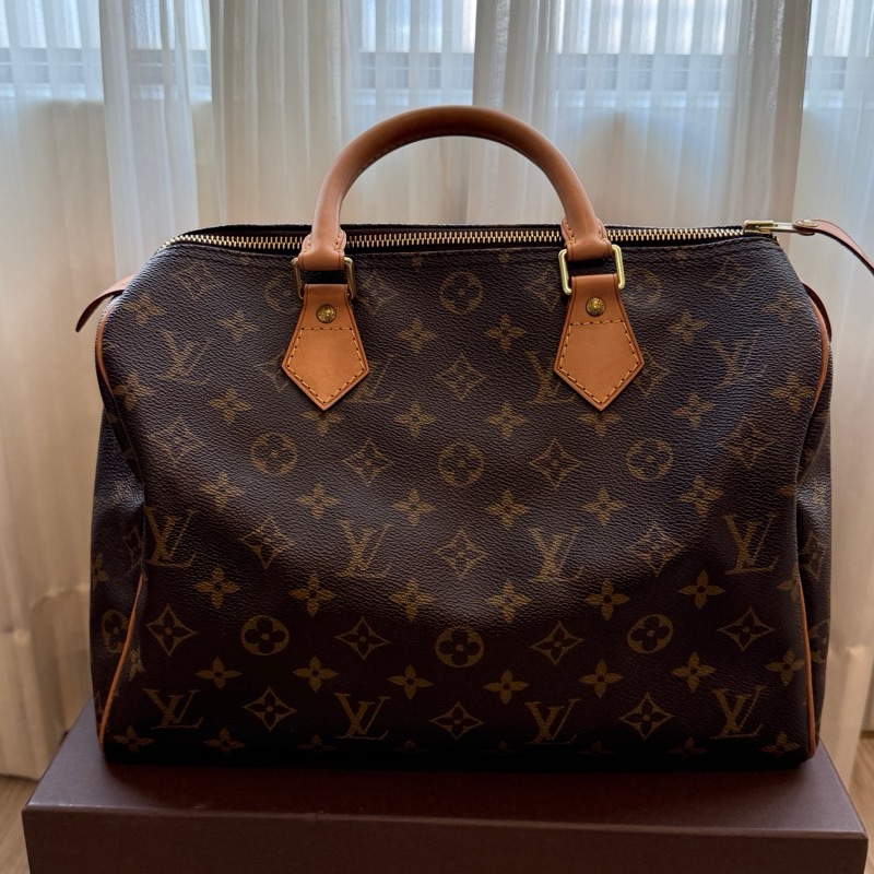 LV Speedy 30 原色金釦 手提包,極新附上原硬殼盒-8