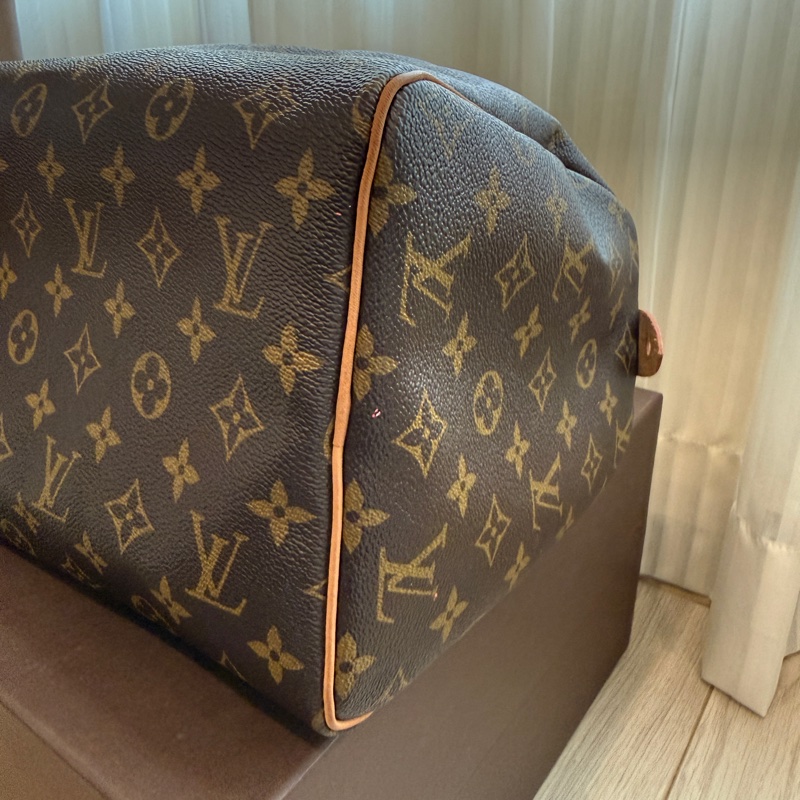 LV Speedy 30 原色金釦 手提包,極新附上原硬殼盒-11