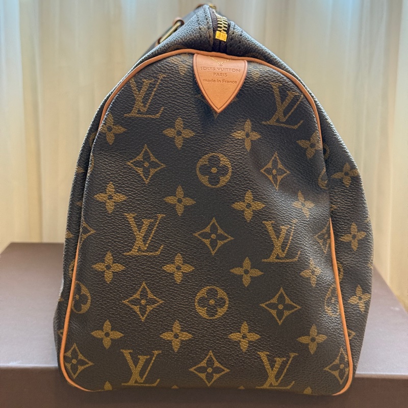 LV Speedy 30 原色金釦 手提包,極新附上原硬殼盒-13