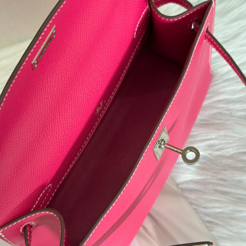 HERMES Mini kelly - 糖果粉銀 🅀-5