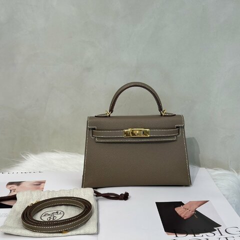 HERMES Mini kelly ll - 灰金 U