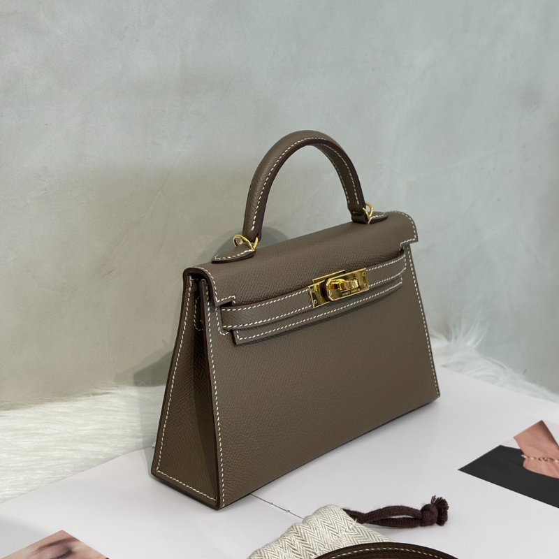 HERMES Mini kelly ll - 灰金 U-2