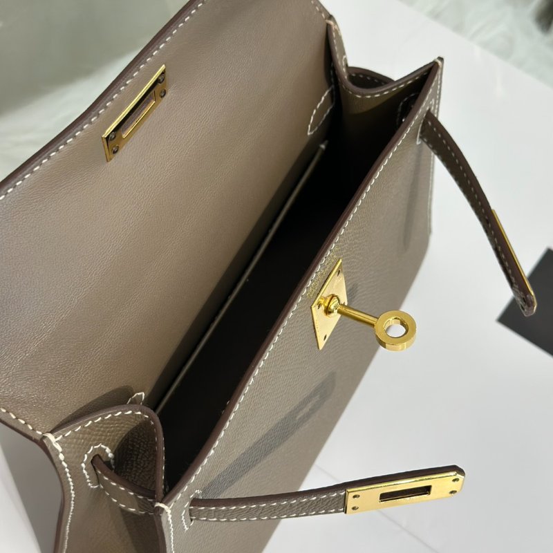 HERMES Mini kelly ll - 灰金 U-3