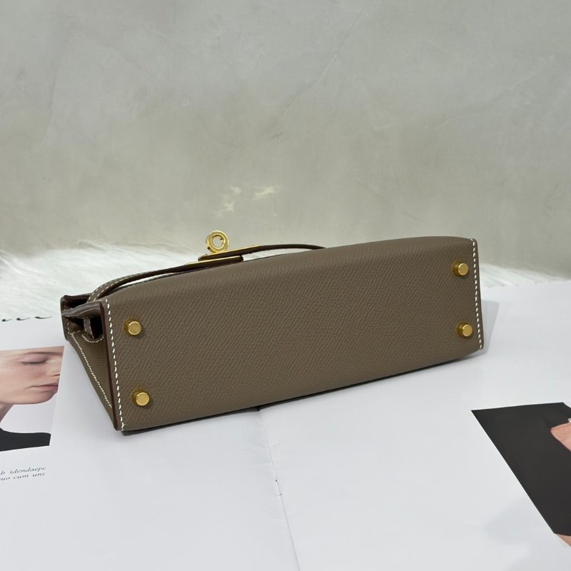 HERMES Mini kelly ll - 灰金 U-4