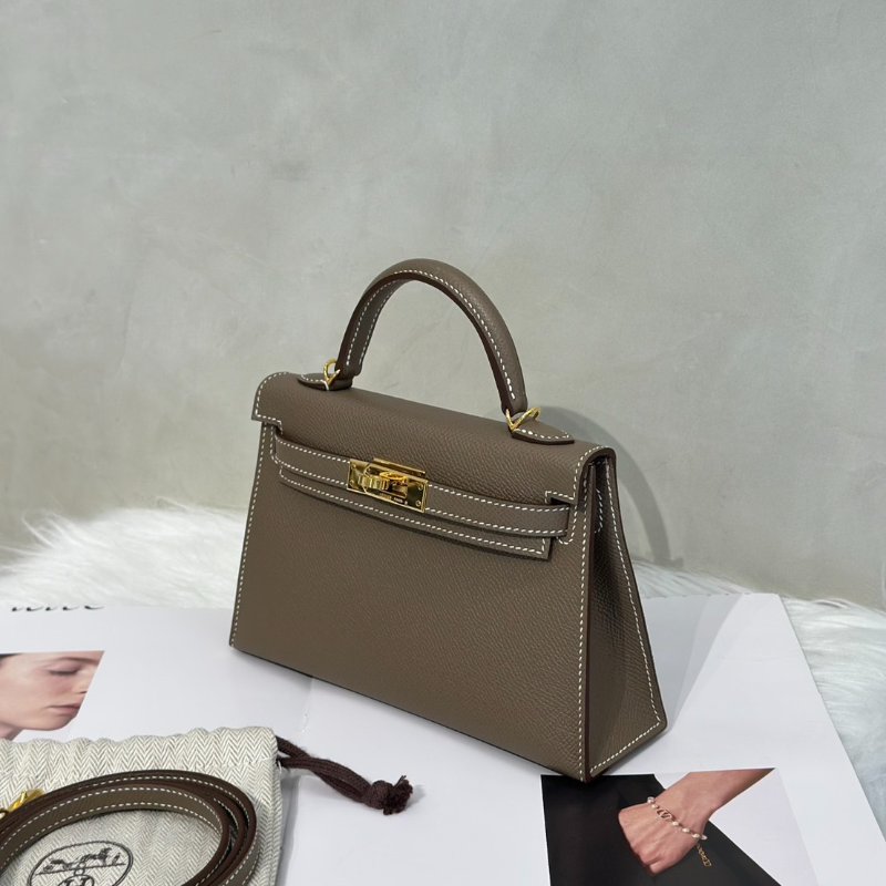 HERMES Mini kelly ll - 灰金 U-5