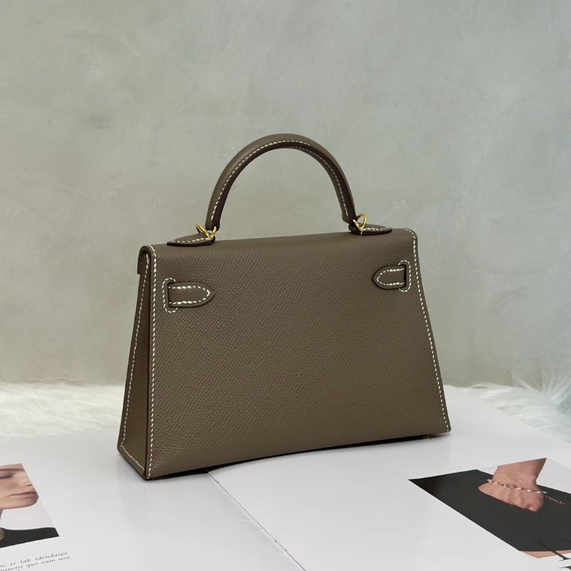 HERMES Mini kelly ll - 灰金 U-6