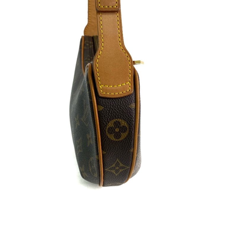 △ Louis Vuitton 路易威登 Pochette Croissant Brown Coated Canvas Monogram Shoulder Bag M51510 啡色塗層帆布經典花紋肩背袋 M51510 -257018677-2