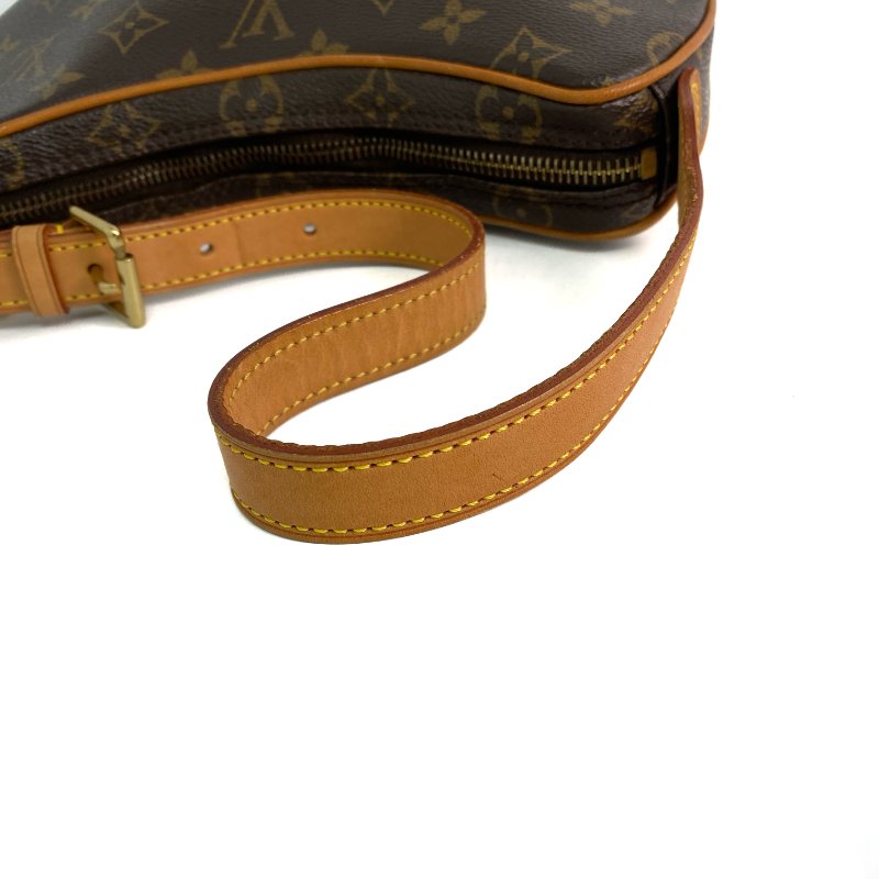 △ Louis Vuitton 路易威登 Pochette Croissant Brown Coated Canvas Monogram Shoulder Bag M51510 啡色塗層帆布經典花紋肩背袋 M51510 -257018677-14