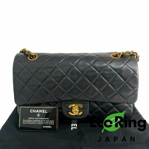 △ Chanel 香奈兒 CF25 Black Lambskin Gold Tone Metal Double Flap Vintage Chain Shoulder Bag No.3 黑色小羊皮金色金屬復古鏈條肩背袋No.3 -257019112