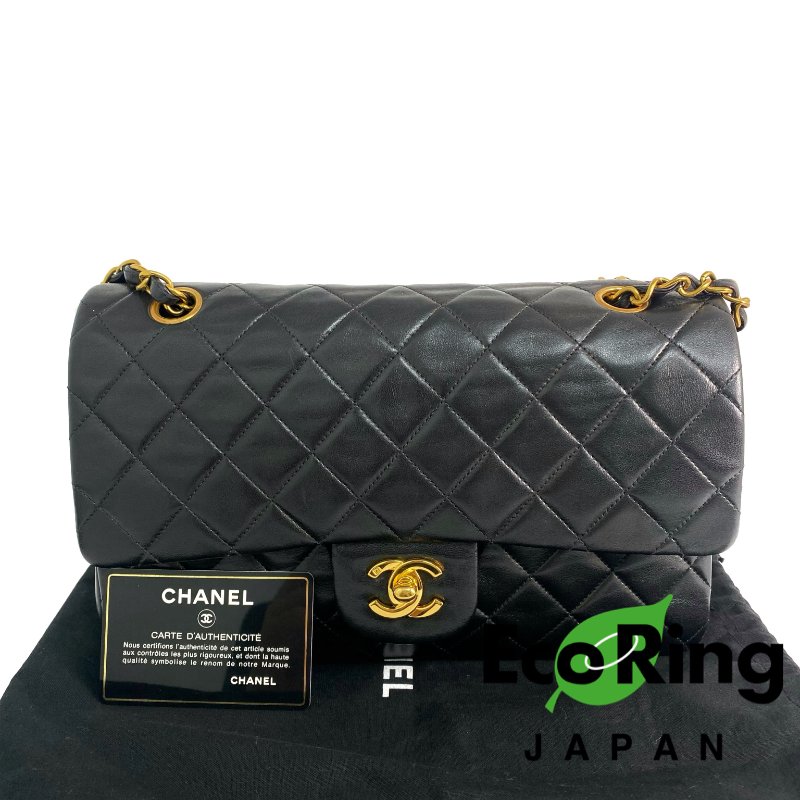 △ Chanel 香奈兒 CF25 Black Lambskin Gold Tone Metal Double Flap Vintage Chain Shoulder Bag No.3 黑色小羊皮金色金屬復古鏈條肩背袋No.3 -257019112-0